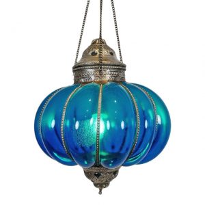 Vintage Turquoise Pumpkin Lantern | Chairi