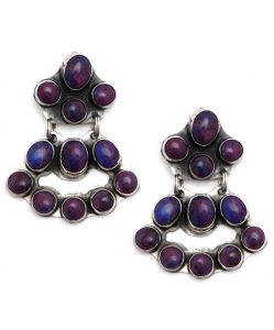 Rocki Gorman Purple Kingman Turquoise Mini Chandelier Earrings at .