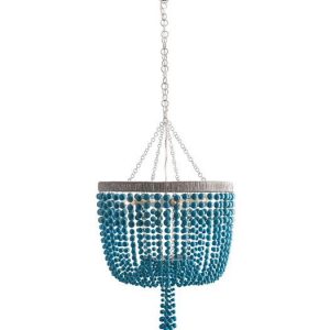 Blue Beaded Four Light Mini Chandeli