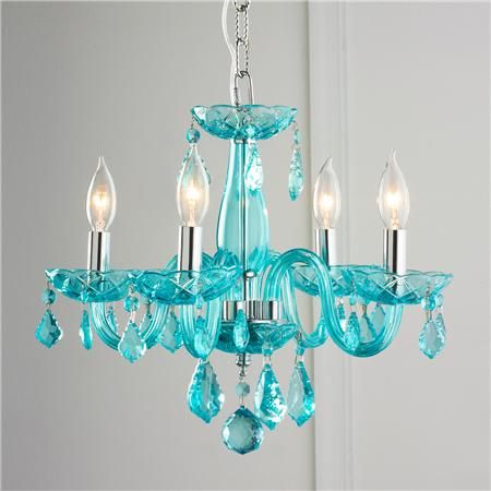 Color Crystal Mini Chandelier | Turquoise chandelier, Small .
