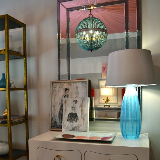 Turquoise Beaded Chandelier - Contemporary - girl's room - Summer .