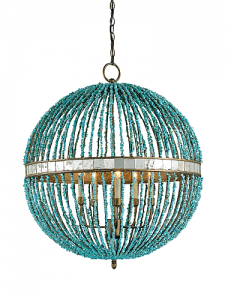 Turquoise Marble Orb Chandelier - The Designer Insid