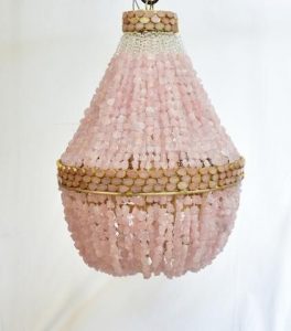 Annabella- 3 Light Faux White Turquoise Stone Empire Chandelier .