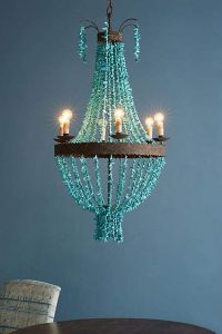 Anthropologie Beaded Turquoise Chandelier #ad #homedecor .