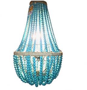 Evangeline Faux Turquoise Stone Empire Chandelier | Au Courant .