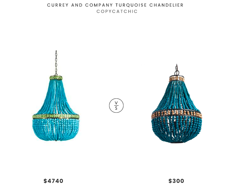Currey and Company Turquoise Chandelier $4740 vs World Market .