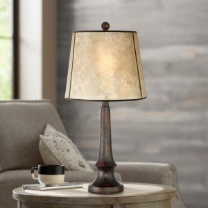 Rustic Table Lamp Bronze Leaf Mediterranean Living Room Bedroom .