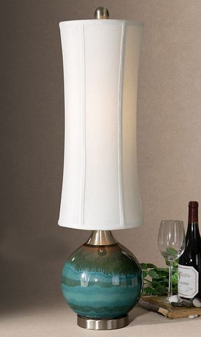 Atherton Glossy Blue & Olive Buffet Lamp (With images) | Buffet .