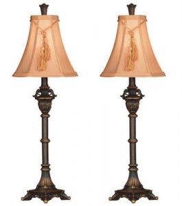 Table Lamps Tall Bronze Metallic Tuscan Set Accent Decor Buffet .