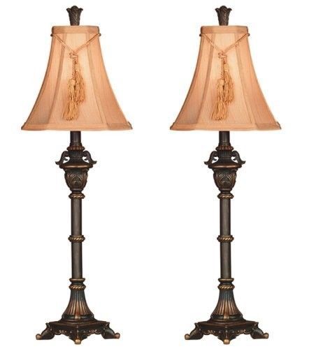 Table Lamps Tall Bronze Metallic Tuscan Set Accent Decor Buffet .