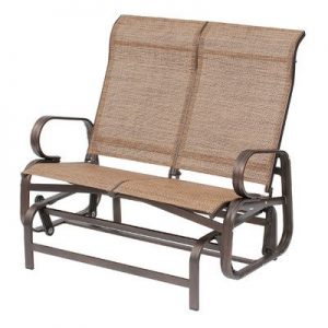 Winston Porter Blasa Havana Twin Seat Glider Bench | Outdoor .