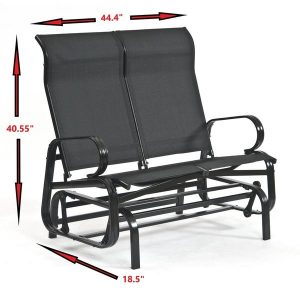 Shop Havana Black Twin Seat Outdoor Glider - On Sale - Overstock .