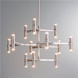 Modern Bamboo Inspired Chandelier | Modern light fixtures, Modern .