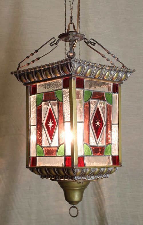Antique Victorian Colourd Glass Porch Light. | Lanterns in 2019 .