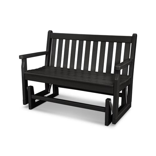 POLYWOOD Traditional Garden 2-person Black Recycled Plastic .