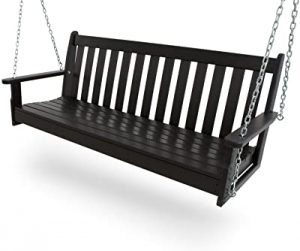 Amazon.com : POLYWOOD GNS60BL Vineyard 60" Swing, Black : Porch .