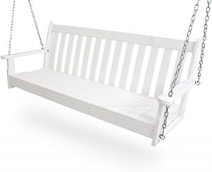 Amazon.com : POLYWOOD GNS60WH Vineyard 60" Swing, White : Porch .