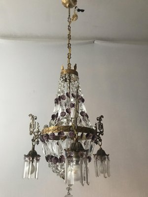 Vintage Chandeliers with Crystals, Set of 2 for sale at Pamo