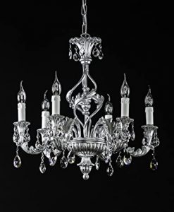 MURANO IMPORTS red STRADI-SILVER-L6K modern Italian chandelier .