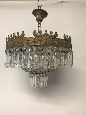 Vintage Italian Crystal Chandelier for sale at Pamono - Pamo
