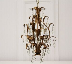 Vintage Italian Chandelier-Vintage Gilded Chandelier-Crystal | Et