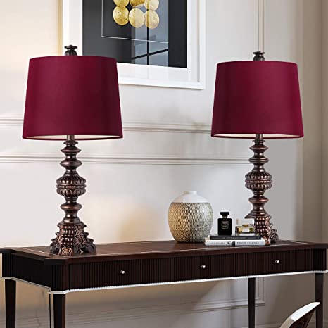 Oneach Melinda Traditional Table Lamps Set of 2 Vintage Desk Lamp .