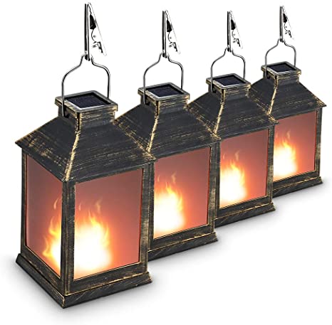 Amazon.com: 10" Vintage Style Solar Powered Lantern Fame Effect .