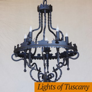 Lights of Tuscany 1157-6 Vintage Spanish Style Wrought Iron Chandeli