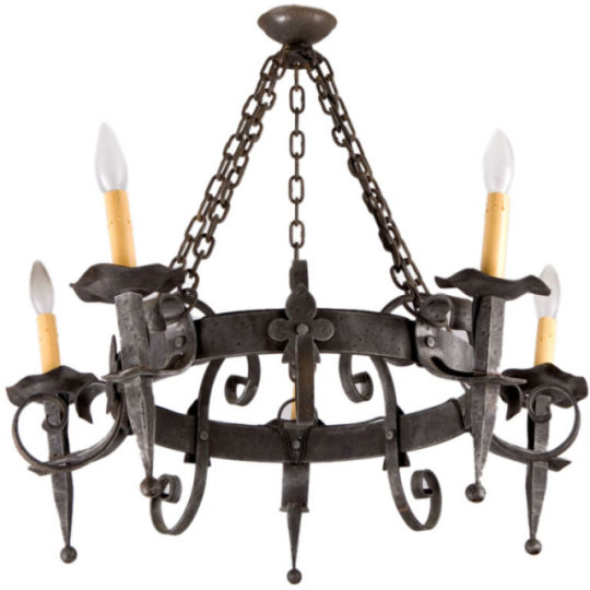 French Vintage Wrought Iron Chandelier, 1930's | French Antiques .