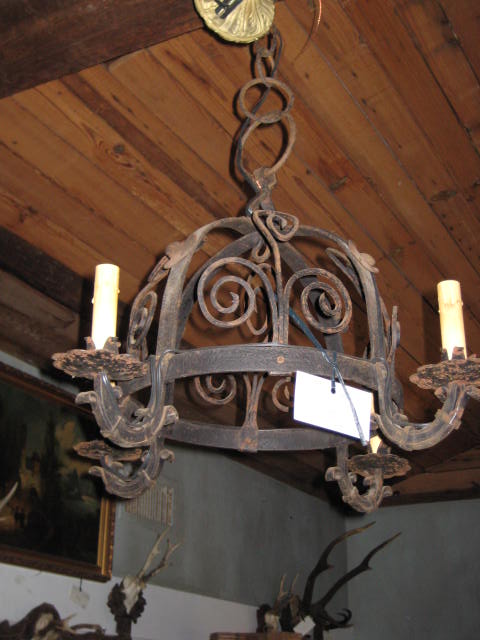 2076008 Wrought iron chandelier For Sale | Antiques.com | Classifie