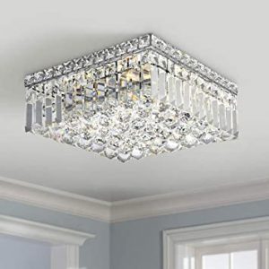 Worldwide Lighting W33516C12 Cascade 4 Light Flush Mount Square .