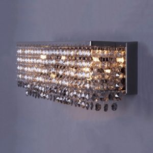 3/4 Lights Rectangular Wall Mount Light Fixture Modern Style Clear .