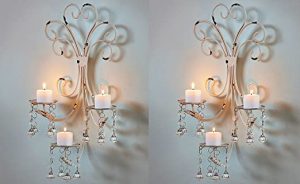 Amazon.com: Set of 2 Wall Chandelier Candle Holder Sconce Shabby .