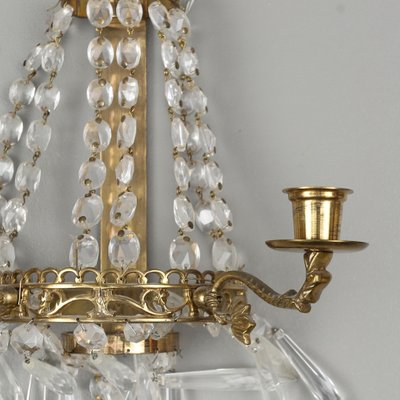 Antique Crystal Wall Mounting Candle Holders, Set of 2 for sale at .