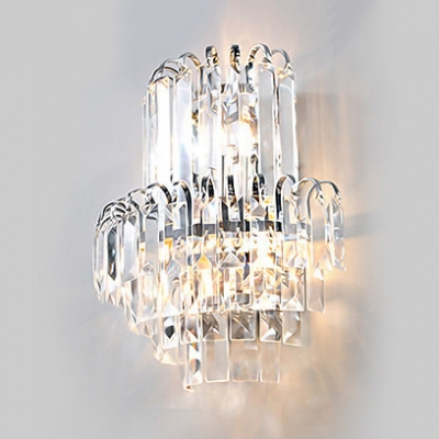 Clear Crystal Wall Mount Light Fixture for Hallway 3 Lights .