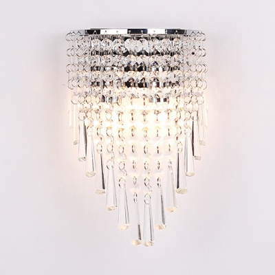 Clear Cone Crystal Wall Mount Light Fixture Vintage Style Sconce .