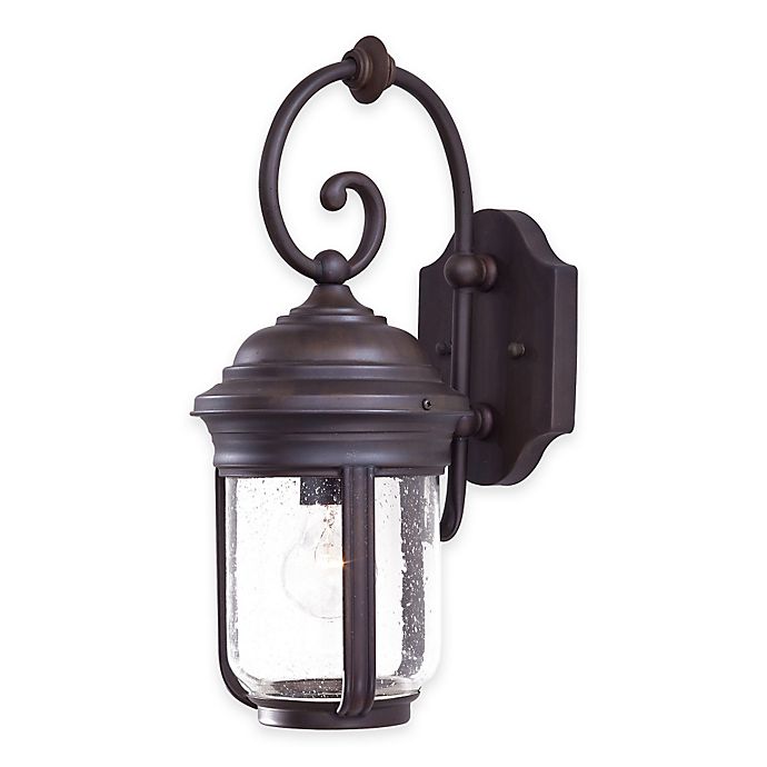 Minka Lavery® Amherst™ 16.75-Inch 1-Light Wall-Mount Outdoor .