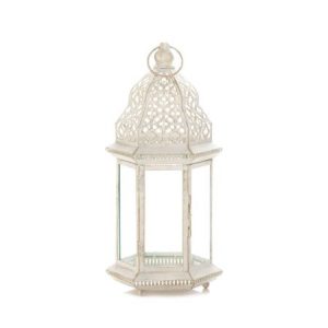 Outdoor Lanterns Decorative, Sublime Distressed White Metal .