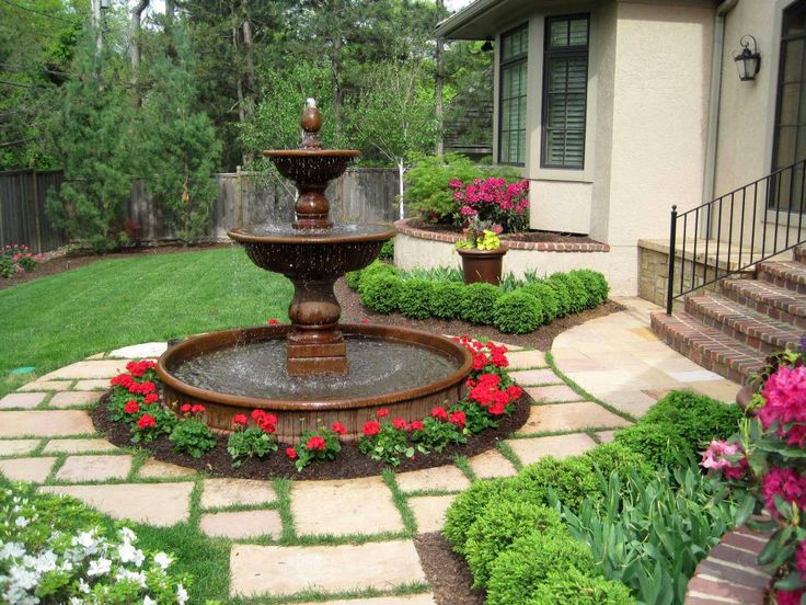 classic shaped landscape fountain design ideas | Garden water .