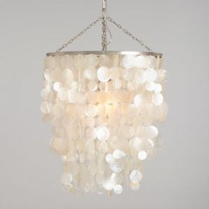 White Capiz Waterfall Chandelier | World Mark