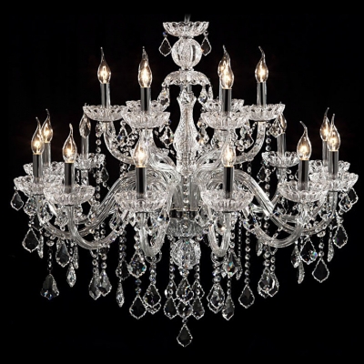 Sparkling and Grand 33.4"Wide Crystal Glass Column and Droplets .