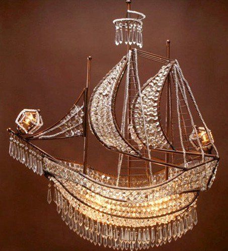 10 Weird Chandeliers | Crystal ship, Hanging lamp, Beautiful .