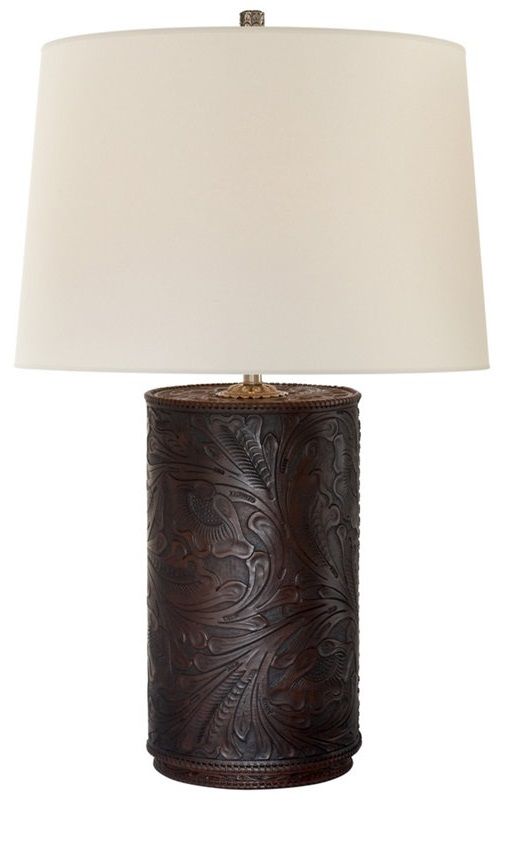 Tooled leather lamp. | Instyle decor, Contemporary light fixtures .