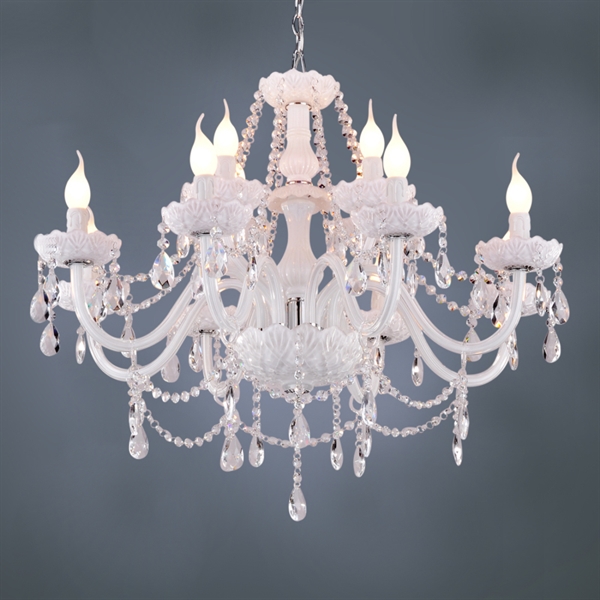 Contemporary White Crystal Chandelier Dining Room Lighting Ideas .