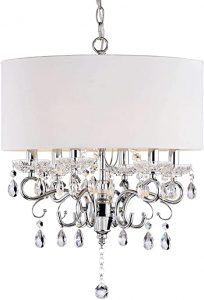 Allured Crystal Chandelier/Solid White Shade - - Amazon.c