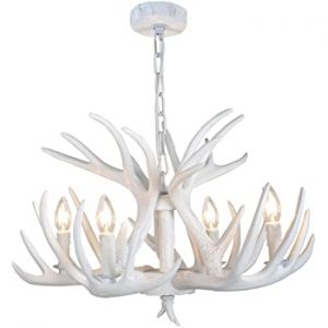 EFFORTINC Resin Antler Chandelier White Antler Chandelier Living .