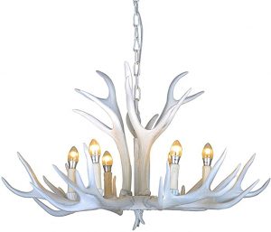 Amazon.com: EFFORTINC Vintage Style Resin White Antler Chandelier .