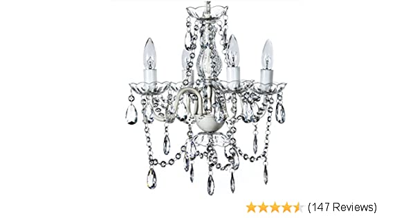 The Original Gypsy Color 4 Light Crystal White Chandelier for H .