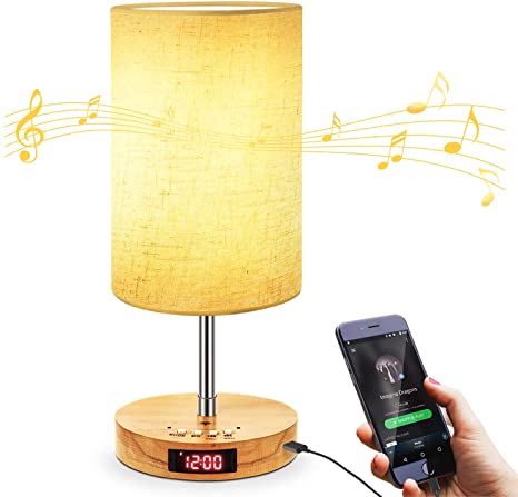 USB Touch Control Music Table Lamp, Stepless Dimming Bedside Lamp .