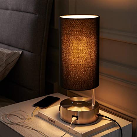 Lampression USB Nightstand Lamp with Wireless Charging Station for .